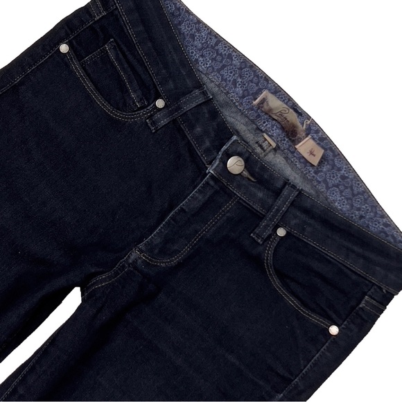 Paige Skyline 28X31.75 Skinny Straight Dark Stretch Blue Jeans - Picture 4 of 5